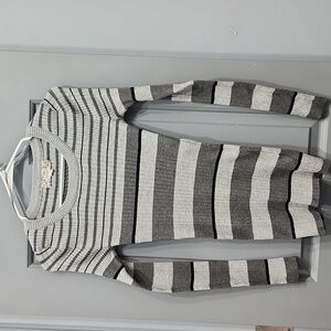 NWOT Pink Republic Stretchy Sweater Gray Black Striped XS